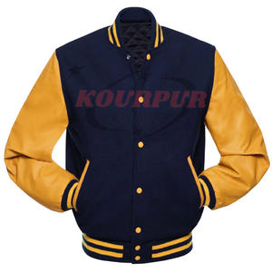 Chaqueta Varsity de Alta Calidad para Hombre con Mangas de Cuero en Diferentes Colores, Sudadera Altamente Recomendada a Precio de Mayoreo - Product Image 4