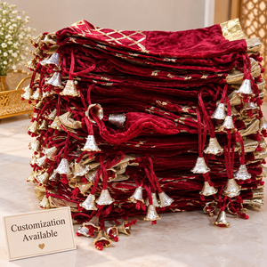 Bolso de Mano de Seda Bordado Étnico de Moda para Mujer, con Correa Única, Diseño Plegable para Viajes y Bodas, Marca Personalizada Rajasthan - Product Image 5