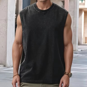 Débardeur Homme Personnalisé 100% Coton Lavé, Coupe Ample Vintage pour l'Été, la Musculation, l'Entraînement, la Course et la Plage - Product Image 1