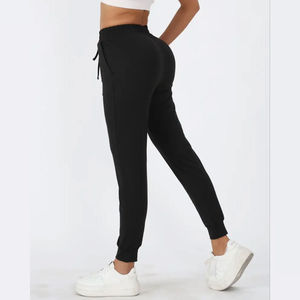 Wholesale 100% Cotton <b>Drawstring</b> Waist Women <b>Trousers</b> / French Terry Cotton Hip Hop Breathable Casual Sweatpants Women <b>Trousers</b> - Product Image 3