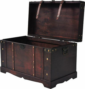 Baúl de Almacenamiento de Madera con Tapa, Diseño Clásico Rectangular, 80x65x38cm, Capacidad para Artículos Diversos - Product Image 1