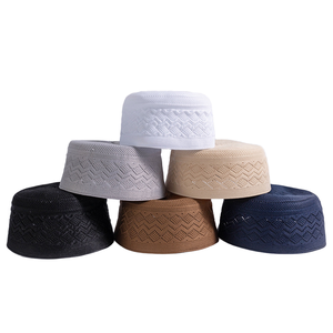 Chapeau de prière musulman islamique respirant en coton et polyester pour adulte, usage quotidien, Ramadan, Kufi, fabricant OEM, tissu peigné - Product Image 2