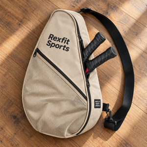 Bolsa de raqueta de squash personalizada de un solo hombro con doble cremallera y bolsillo frontal de malla para práctica deportiva y viajes. - Product Image 1