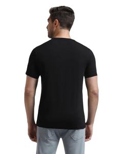 เสื้อยืดกีฬาโพลีเอสเตอร์เฮฟวี่เวทสำหรับผู้ชายฟิตเนสฟิตเนสติดโลโก้ขนาดใหญ่สไตล์นักกีฬายาวดีไซน์เรียบ - Product Image 6