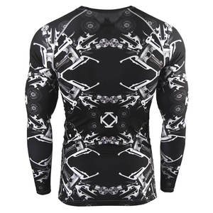 Chemise de compression à manches longues pour homme, fermeture éclair intégrale, respirante, séchage rapide, écologique, antibactérienne, impression personnalisée, gym, MMA, BJJ - Product Image 2