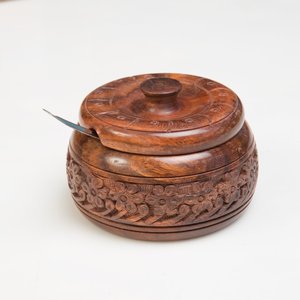 Premium Quality Unique Wood Sugar and Salt <b>Pot</b> And Bowl Spice <b>Pot</b> Herb Canister Pickle <b>Jam</b> Jar - Product Image 3