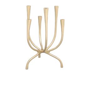 Decoración del hogar Color dorado acabado aluminio único soporte de pilar de vela estilo moderno soporte de vela para decoración de boda hecho a mano - Product Image 1