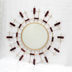 Wholesale Polished Iron Framed Wall Decorative <b>Mirrors</b> Contemporary Style Metal Wall <b>Mirrors</b> for Home Hanging Decor - Product Image 1