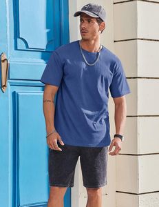 Camiseta de Manga Corta para Hombre, Corte Holgado, Transpirable, Ecológica, Lavado Ácido, Cuello Redondo, Algodón, Estilo Urbano - Product Image 5