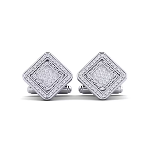Boutons de manchette classiques en diamant rond pour hommes, pour tenue de cérémonie et affaires, bijoux formels - Product Image 1
