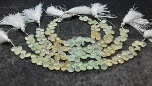 Perles de pierre précieuse naturelle multi-prehnite facettées en forme de cœur, 7-8 mm, prehnite ombrée, perles briolette prehnite pour la création de bijoux, 8 pouces - Product Image 2