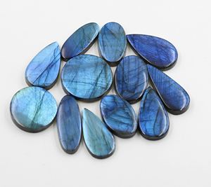 Cabochons de labradorite bleue de haute qualité, pierres précieuses naturelles faites à la main, pierres brutes polies à la main pour la fabrication de bijoux - Product Image 3