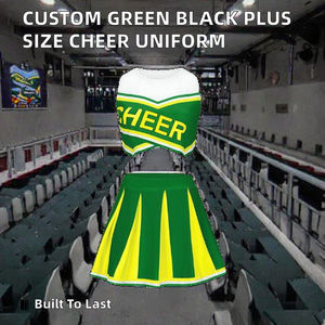 Ropa de Baile para Adultos, Logotipo Personalizado OEM, Impresión por Sublimación, Falda Verde y Negra de Talla Grande para Animadoras, Ropa de Práctica Micah - Product Image 4