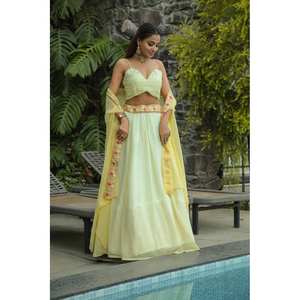 Robes de cocktail Lehenga Choli avec fil Dori Sequence Work - Product Image 3