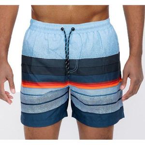 Costume da bagno da uomo a righe blu, pantaloncini da surf - Product Image 1