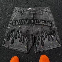 Vente en gros OEM/ODM personnalisé – Bermuda tricoté pour homme 100 % coton denim respirant, coupe-vent, anti-plis, patchwork, style streetwear et sportif