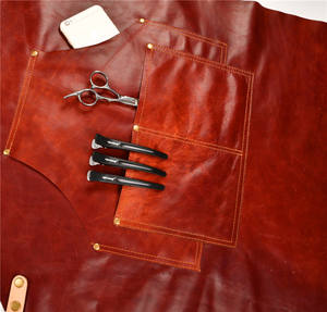 Delantal de Lona Vintage con Cuero Vacuno Genuino de AQDAS INDUSTRY, con Bolsillos, Cierre de Broche, Manga Corta, para Uso en Restaurantes y Bares, Unisex - Product Image 2