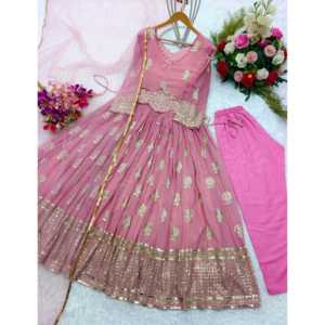 Belle robe pour femmes avec ceinture attachée Pent et Dupatta pour les fêtes - Product Image 1