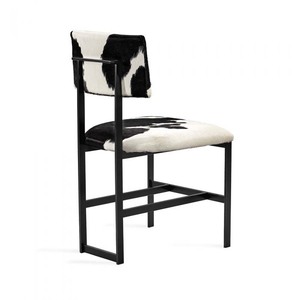 Modern Upholstered <b>Dining</b> <b>Chair</b> with Cowhide Pattern Metal Frame Contemporary Leather <b>Dining</b> <b>Chairs</b> - Product Image 5