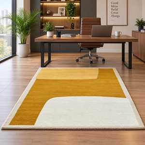 Hand <b>Tufted</b> Wool Non-Slip Abstract Modern Rectangle Area <b>Rug</b> with Latex Backing Medium Pile for Living Room Bedroom Hallway - Product Image 2