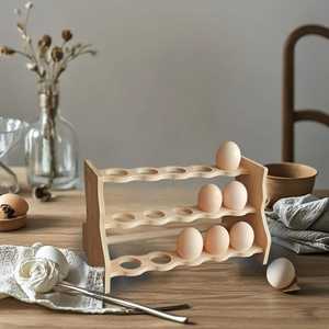 Wooden <b>Egg</b> Rack 3 Tier <b>Egg</b> Holder Stand Kitchen Counter <b>Egg</b> Organizer <b>Storage</b> Display Farmhouse <b>Egg</b> Rack Durable - Product Image 1
