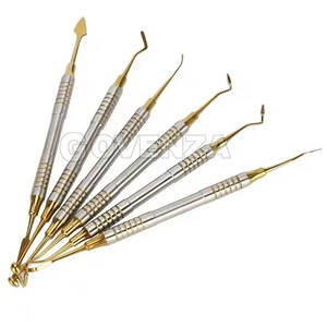 Juego de instrumentos dentales de alta calidad, 6 espátulas de resina compuesta con revestimiento de titanio, kit de cirugía dental - Product Image 4