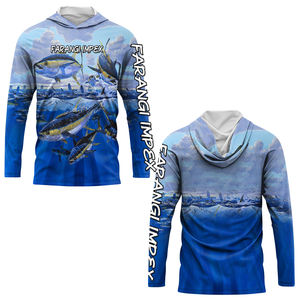 Chemises à capuche de pêche au thon personnalisées en gros, manches longues, sublimation, respirantes, anti-humidité, designs UPF 50+, haute qualité - Product Image 4