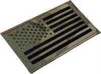Patch rectangulaire en tissu tissé avec drapeau américain, à thermocoller, brodé, fond camouflage, à coudre
