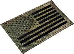 American Flag <b>Patch</b> Rectangle Woven Fabric Iron-<b>On</b> Embroidered Camouflage Background <b>Sew</b> <b>On</b> <b>Patch</b> - Product Image 2