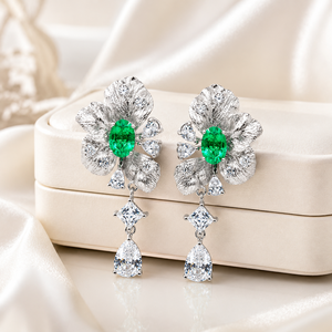UM Jewelry 925 <b>Silver</b> Cultivated Gemstone Zircon Engagement <b>Earrings</b> for Daily Wear Wedding Party Anniversary Gifts - Product Image 3