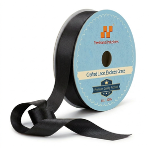 Cinta de Satén Negra de 25mm de Una Cara al por Mayor para Cajas de Regalo de Lujo, Lazos para Sillas, Lazos para el Cabello, Decoración de Eventos, Rollos - Product Image 2