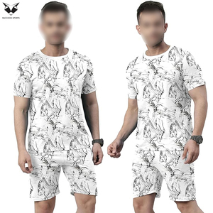 Conjunto de Verano Personalizado para Hombre, Camiseta de Manga Corta y Pantalones Cortos, Estilo Urbano, Transpirable, Mezcla de Algodón, 2 Piezas - Product Image 5