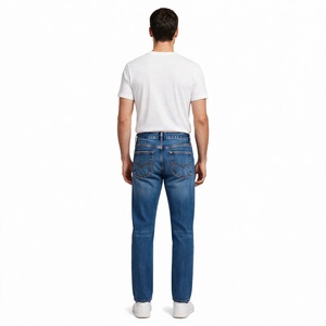 Jeans en denim pour homme, coupe droite, taille moyenne, coupe régulière, décontracté, fabriqué en usine, provenant du Bangladesh - Product Image 3