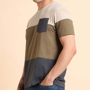 T-shirt pour homme en coton 100% de haute qualité, très vendu, avec poche sur un côté, impression de logo personnalisée - Product Image 3