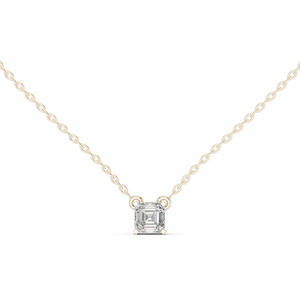 Colgante de Oro Rosa de 14K con Esmeralda y Diamante Cuadrado Cultivado en Laboratorio para Mujer |   Ropa de Boda |   Diamante Cultivado Nuevo - Product Image 2