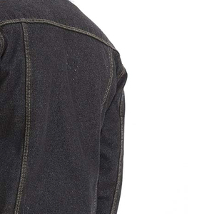 Autumn Winter Men's <b>Cropped</b> <b>Denim</b> <b>Jacket</b> with Zipper Stand Collar Customized Logo-Solid Outerwear with OEM Service and Pockets - Product Image 3