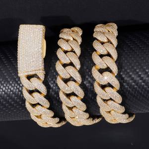 Cadena Cubana Miami de Moissanita Certificada GRA, Joyería Unisex de Hip Hop para Raperos, 15mm, 5 Filas, Corte Brillante, Plata de Ley 925 Sólida - Product Image 3