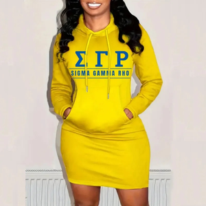 Robe de sport décontractée à capuche pour femme, manches longues, avec cordon de serrage et poches, chaude et confortable pour l'extérieur, OEM ODM - Product Image 1