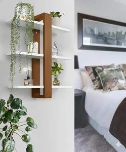 Estantes Flotantes de Pared de 3 Niveles; Estante Decorativo Grande para Almacenamiento en el Hogar, Ideal para Plantas y Fotos - Product Image 2