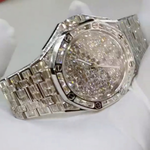 Montre de haute qualité personnalisée, sertie de diamants de laboratoire, en acier inoxydable, de la meilleure qualité, pour hommes - Product Image 5