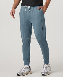 Pantalón para correr de cintura media para hombre de alta calidad, ligero, Spandex, poliéster, a prueba de agua, cremallera lateral, patrón sólido, impresión Digital plana - Product Image 6