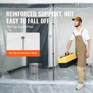 Pali barriera polvere di 12 Ft con 4 pali telescopici sistema di tenda per la pista di controllo della polvere e accessori - Product Image 3