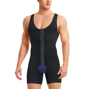 Seamless Compression Tank Top Undershirts Men Shapewear Tummy Control Full Body Shaper Slimming Bodysuit Plus Size