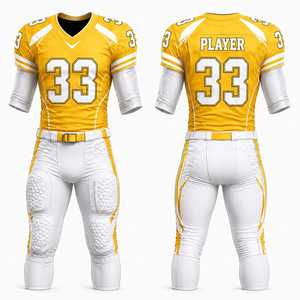 Uniforme de Fútbol Americano Ligero y Ecológico de Alto Rendimiento para Hombre, Diseño Personalizable, Transpirable, Tela 100% Poliéster - Product Image 1