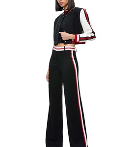 High Quality Women Wool Varsity Jacket Regular Leather Sleeves Winter Quilted Lining Patchwork Plus Size Women Varsity Jackets - Product Image 5