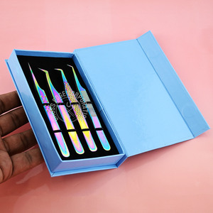 แหนบปรับปริมาณตามต้องการสำหรับต่อขนตาขนาดเส้นใยตรงขนาด45ปลาย90องศาพร้อมโลโก้ของคุณ - Product Image 1