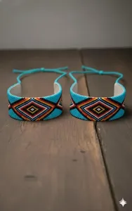 TRENDING WHOLESALE Handmade Tribal <b>Beaded</b> Jewelry <b>Set</b> | Boho Necklace, Earrings & Stick | Custom Order FOR GIFT, CHRISTMAS, - Product Image 3