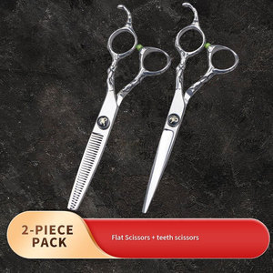 Ciseaux de coiffure de 6 pouces pour salon et usage domestique, argentés, en acier inoxydable HRC, style professionnel, personnalisables OEM - Product Image 2