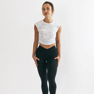 Women's White Crew Neck Crop <b>Top</b> Short Sleeve Minimalist Solid Knitted Spandex Polyester Breathable All Seasons Wear - Product Image 1