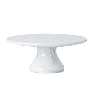 Support à gâteau rond en marbre blanc naturel, plateau de présentation de desserts, support de service de luxe pour mariage, fête, boulangerie, cuisine - Product Image 1
